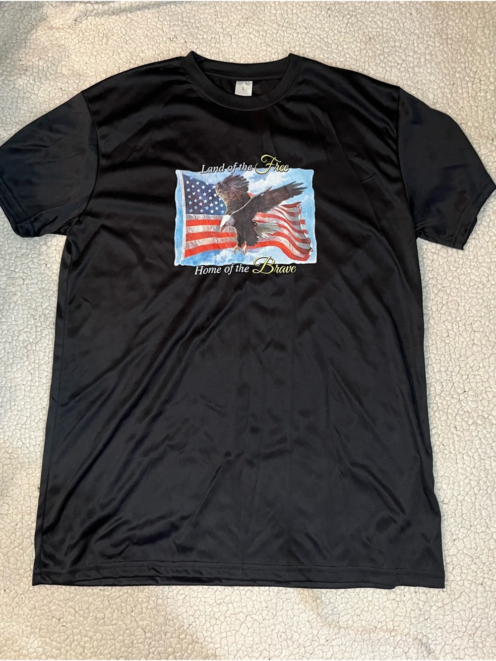 Men's Black Short-Sleeve Patriotic Eagle Graphic Tee